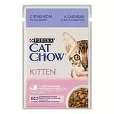 Влажный корм для котят Cat Chow с ягнёнком и кабачком в соусе 85 г