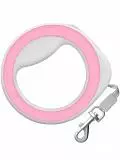 Поводок-рулетка для собак WAUDOG R-leash, круглая, XS-M, до 40 кг, 2,9 м, со светоотражающей лентой, розовый