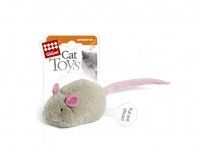 Игрушка для кошек GiGwi Cat Toys Мышь серая с чипом, ткань/пластик/перо