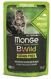 Влажный корм для стерилизованных кошек Monge Cat Bwild Graifree дикий кабан/овощи 85 г